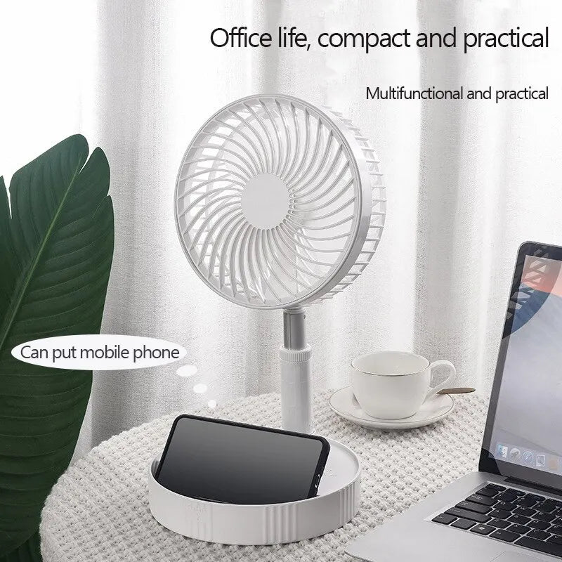 Ventilador Portátil De Mesa Recarregável USB Silencioso Dobrável Retrátil - Orien Express